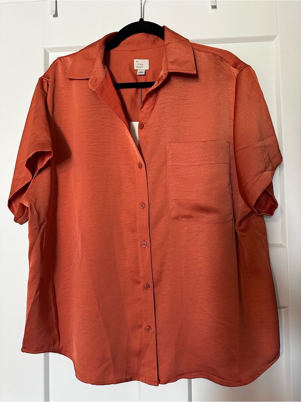 a new day Sunset Orange Short-Sleeve Button-Down Shirt
